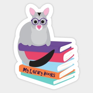 Kids library book bag with possum Sticker